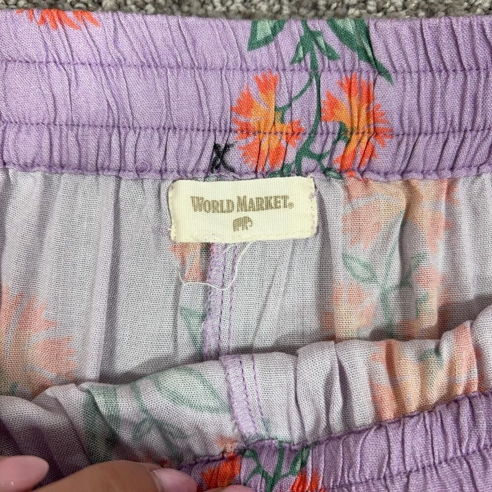 World Market Pants Womens L/XL Purple Floral Harem Boho Beach Travel Hippie - Picture 5 of 8
